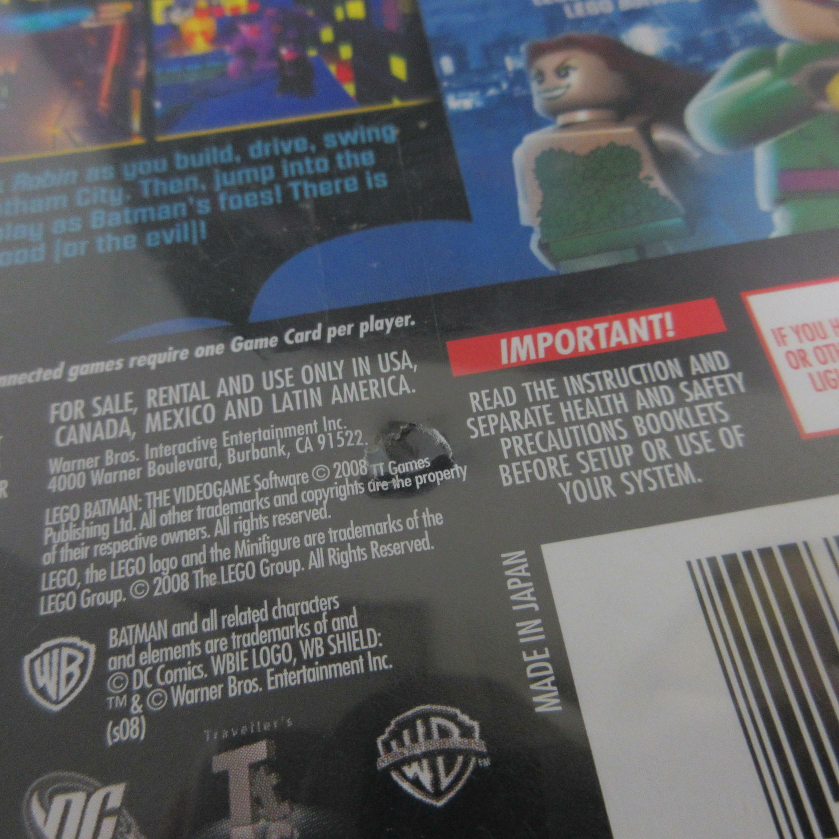Lego Batman Nintendo DS AD/NM - Very Good