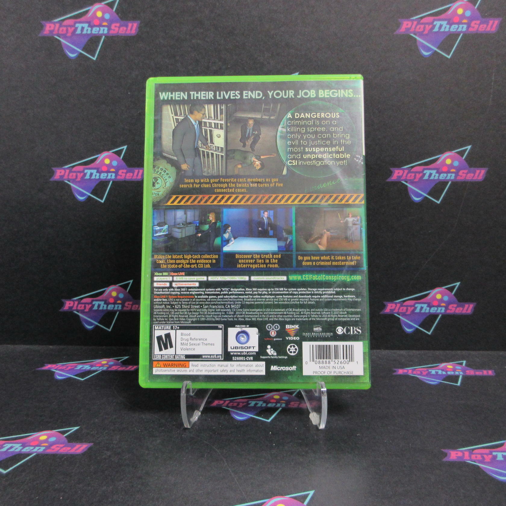 CSI Fatal Conspiracy Xbox 360 AD/MD Complete CIB - Very Good