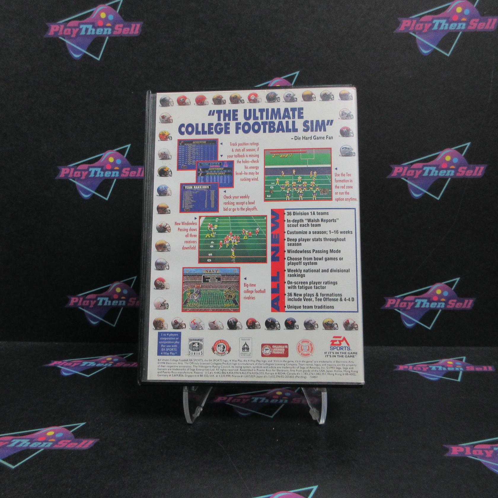 Bill Walsh College Football 95 Sega Genesis Complete - Excellent