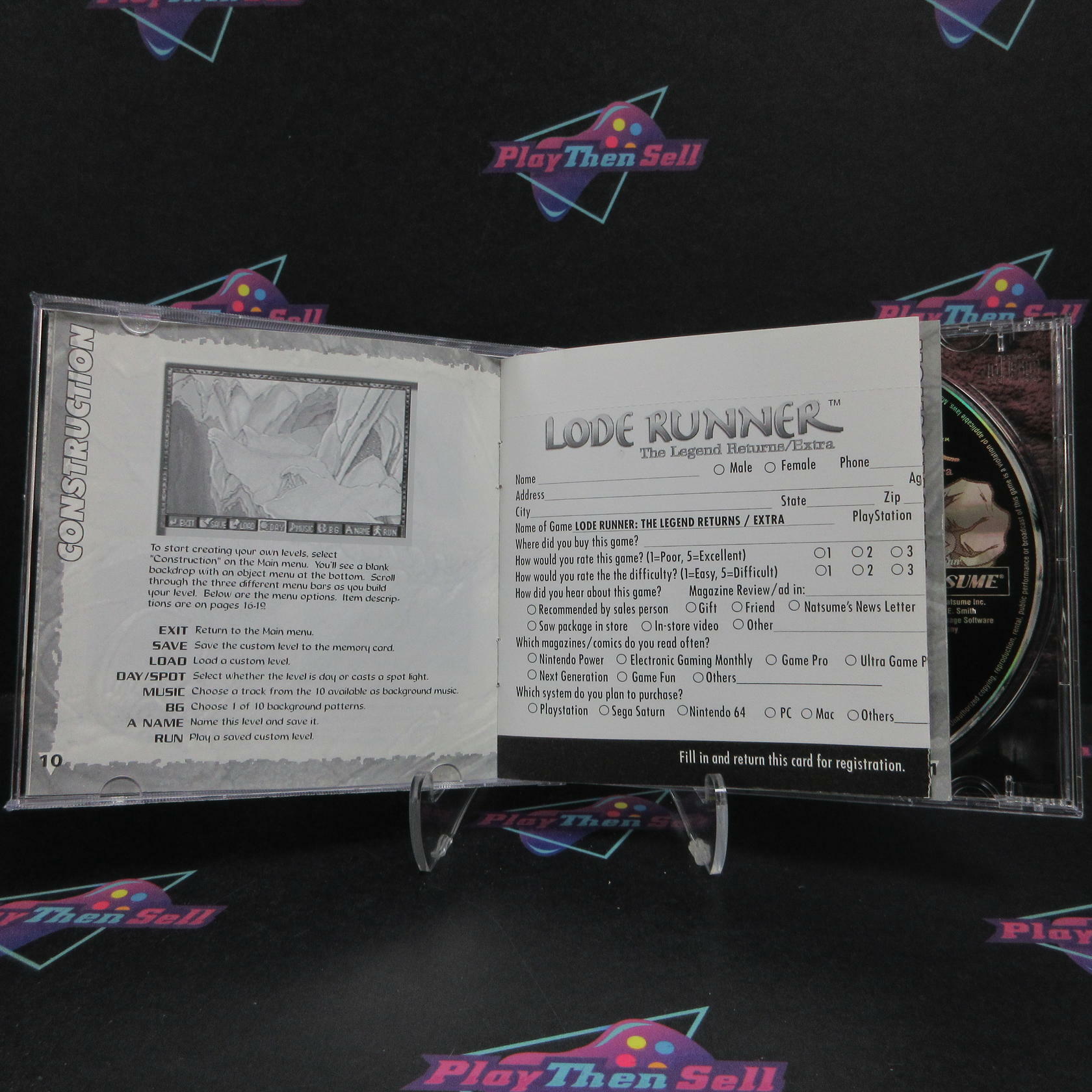Lode Runner PS1 PlayStation 1 + Reg Card Complete - Excellent