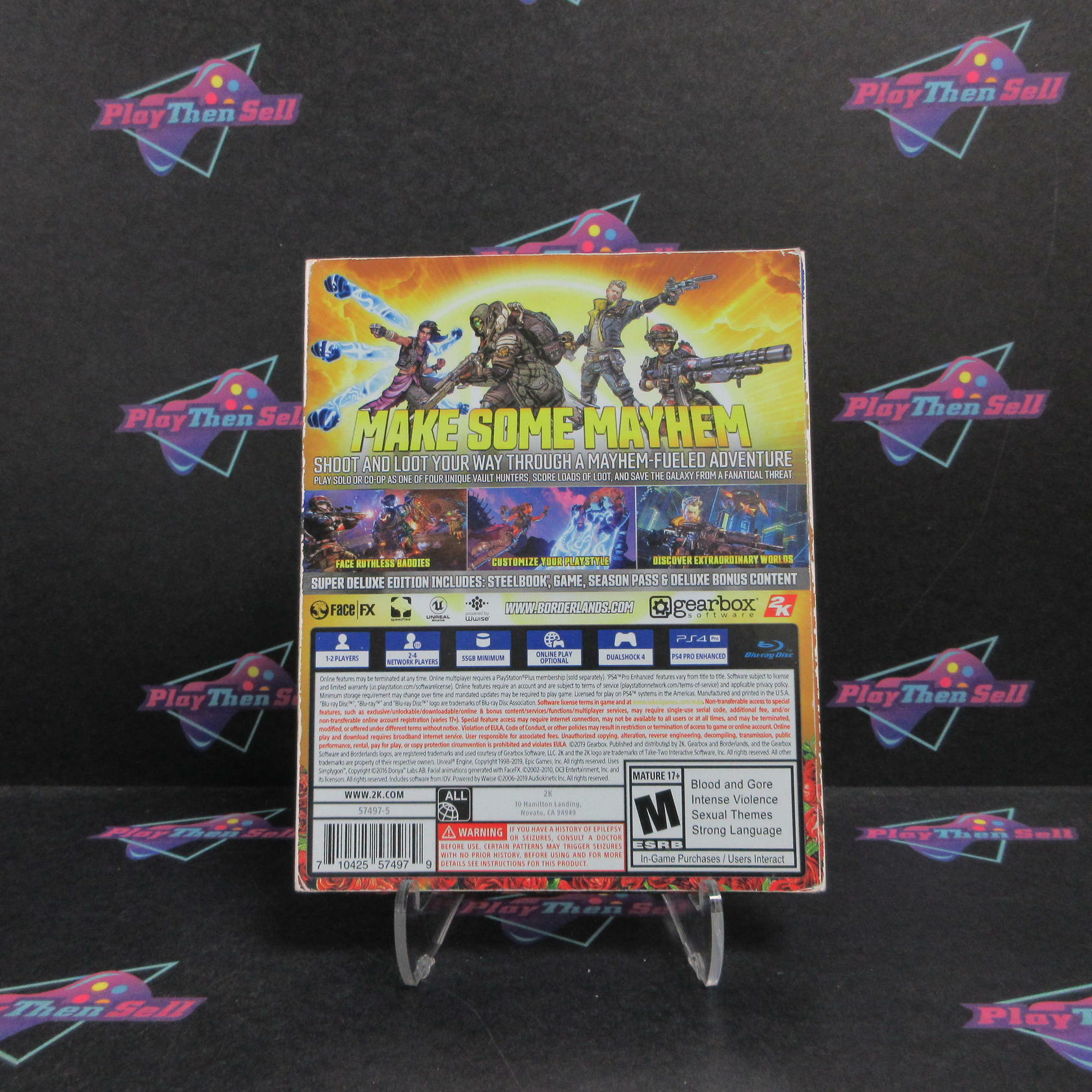 Borderlands 3 Super Deluxe Edition PS4 PlayStation 4 + Sleeve CIB - Excellent
