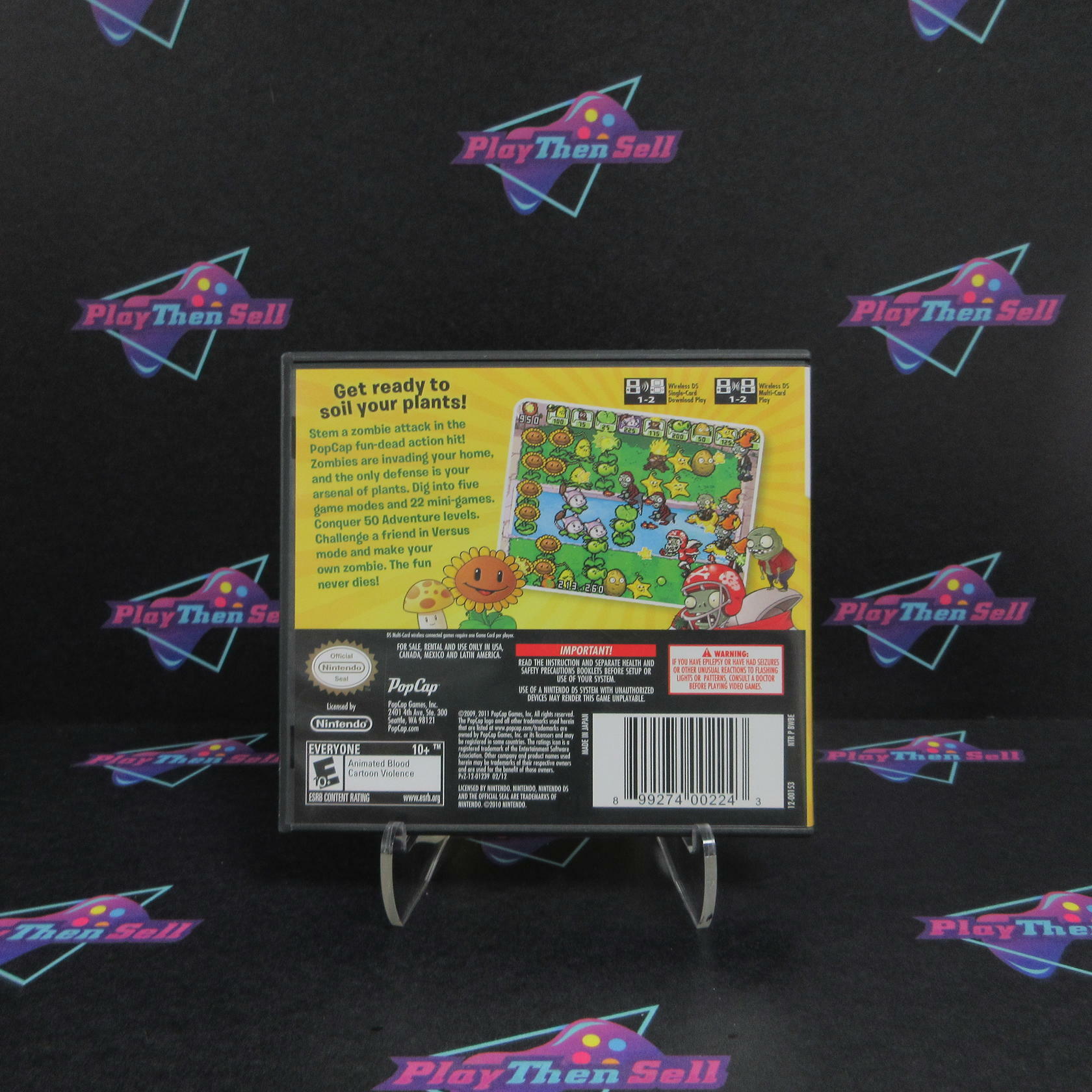 Plants Vs. Zombies Nintendo DS Complete - Excellent