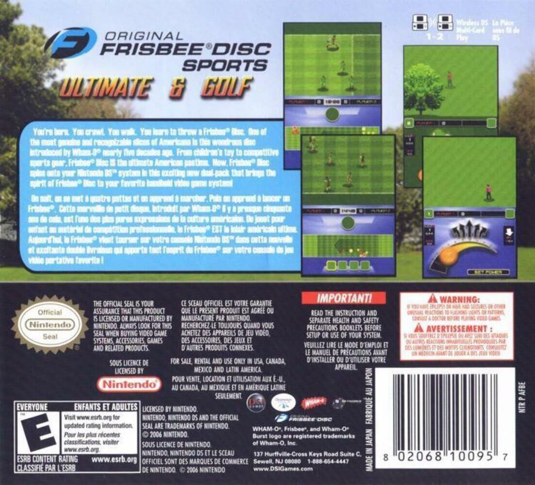 Original Frisbee Disc Sports Ultimate & Golf Nintendo DS Complete - Excellent