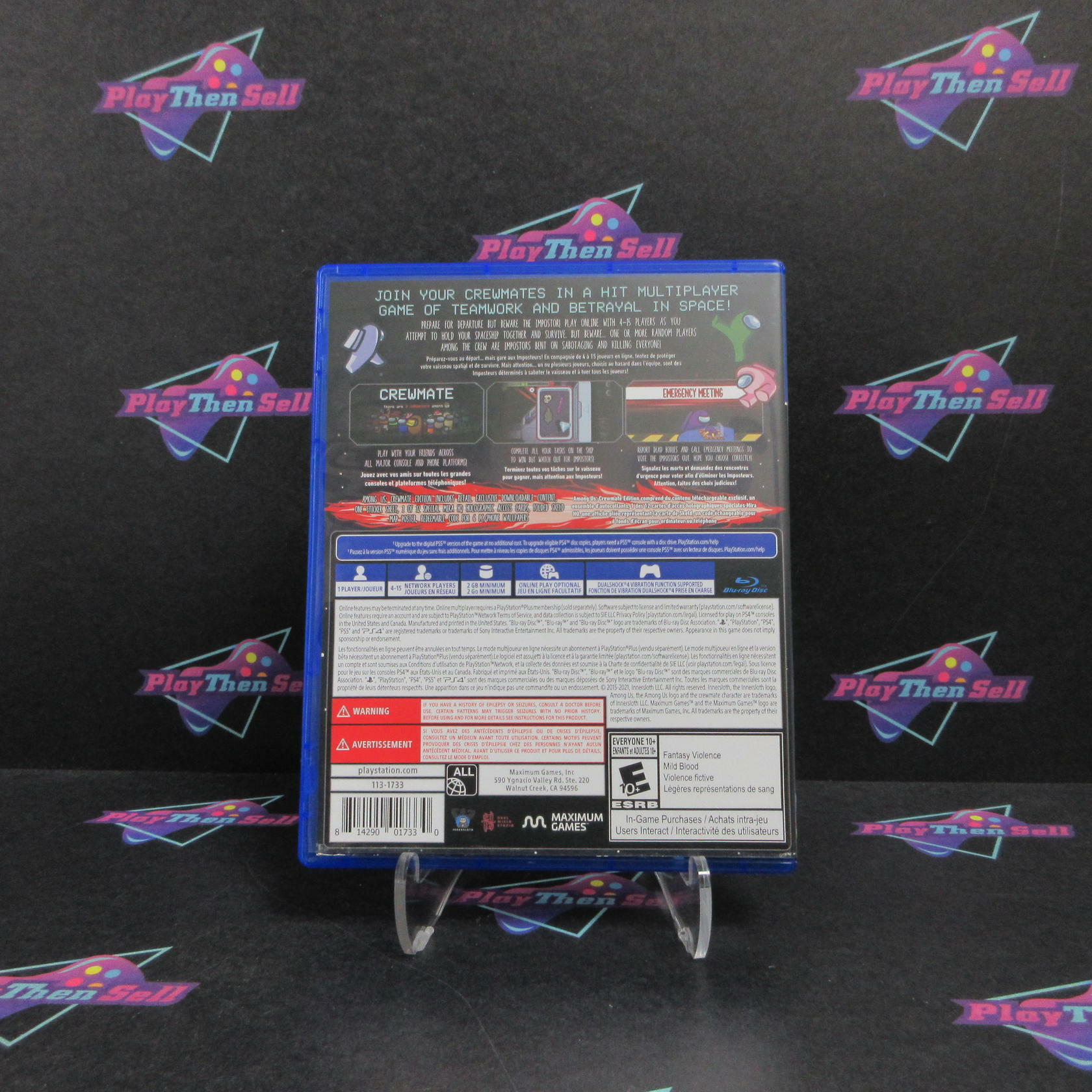 Among Us Crewmate Edition PS4 + Trading Card / Stickers / Map - Excellent