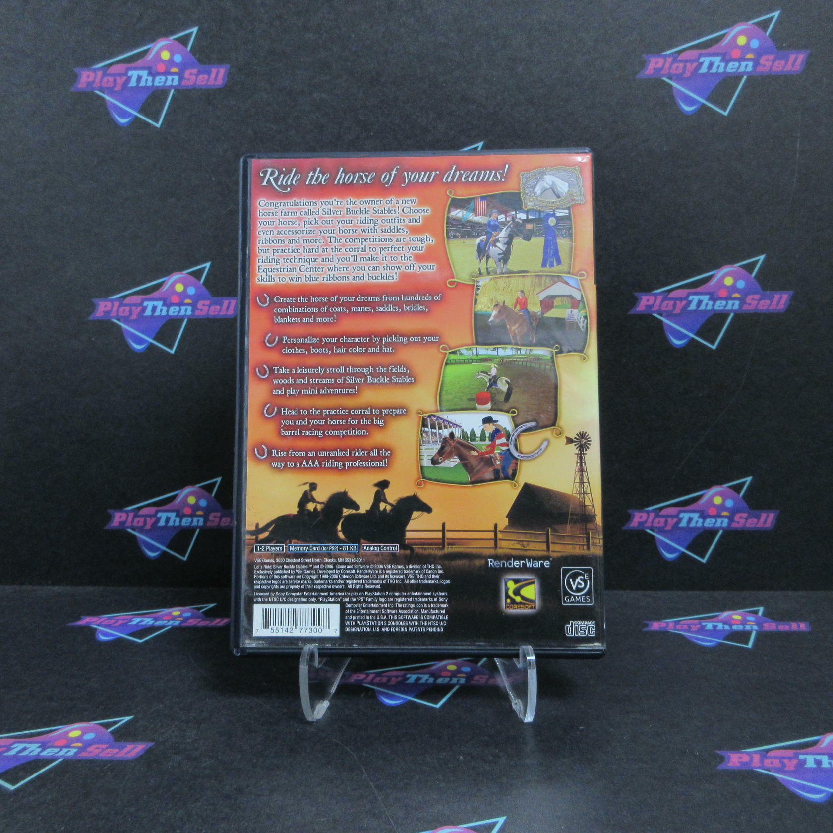 Lets Ride Silver Buckle Stables PS2 PlayStation 2 AD Complete CIB - Very Good