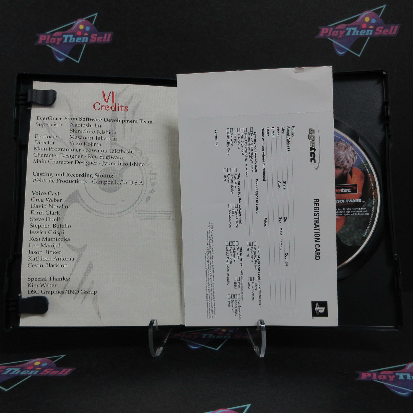 Evergrace PS2 PlayStation 2 AD/MD + Reg Card Complete CIB - Very Good