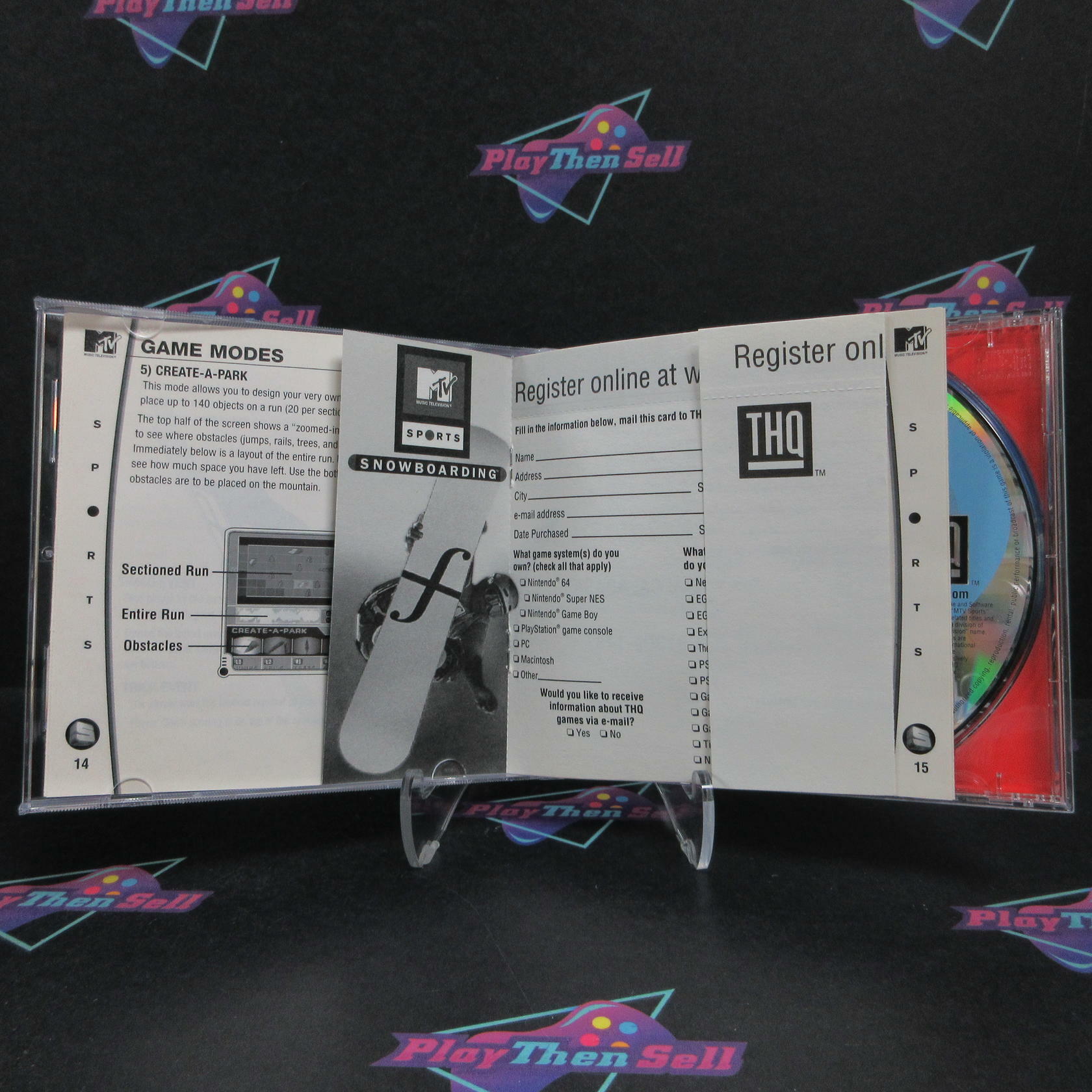 MTV Sports Snowboarding PS1 PlayStation 1 + Reg Card Complete - Excellent