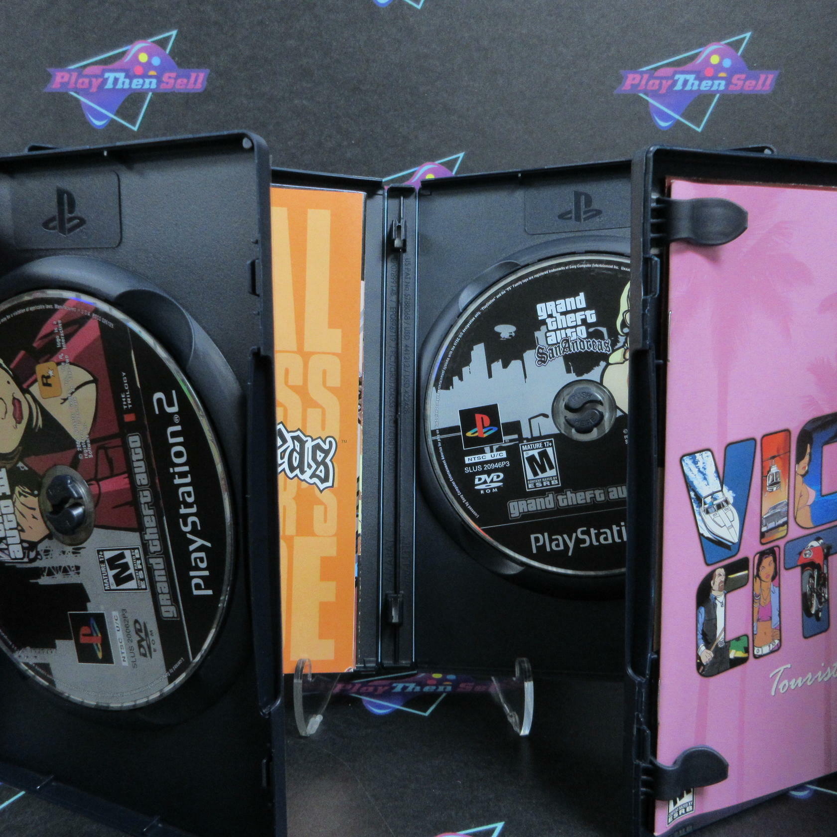 Grand Theft Auto The Trilogy PS2 PlayStation 2 + Sleeve / Maps CIB - Excellent