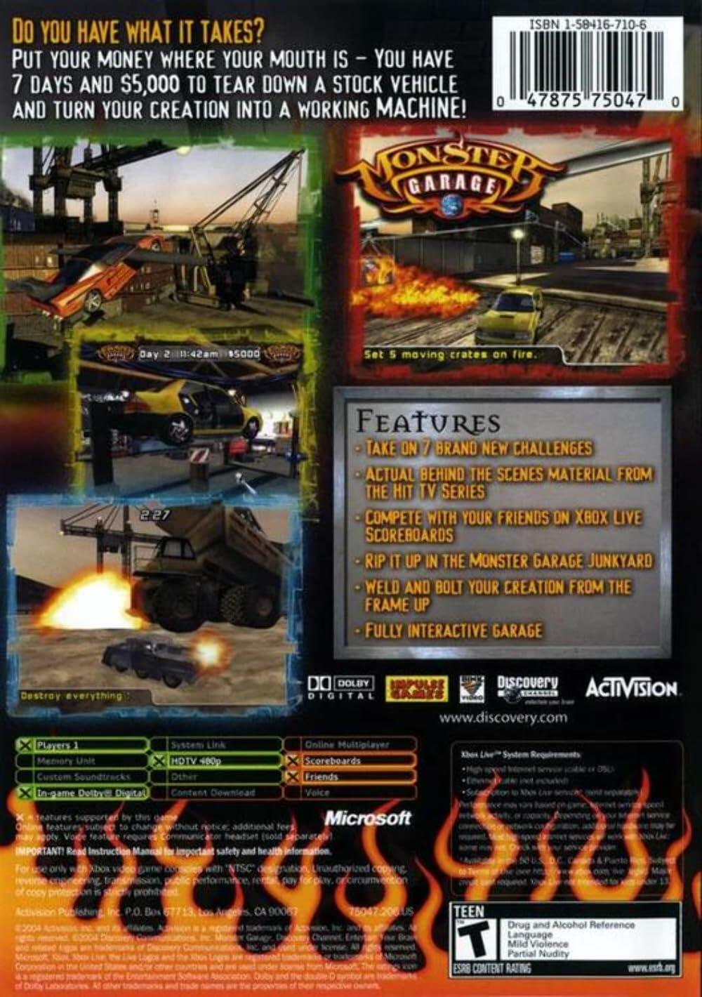 Monster Garage Xbox + Reg Card Complete - Refurbished