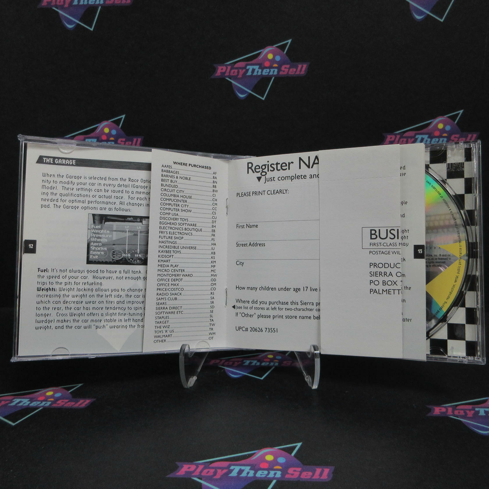 NASCAR Racing PS1 PlayStation 1 + Reg Card Complete - Excellent