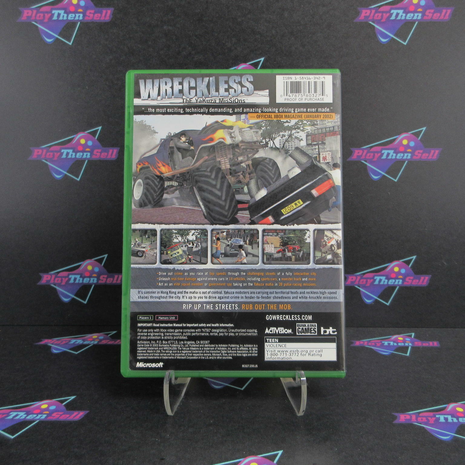Wreckless The Yakuza Missions Xbox + Reg Card Complete - Excellent
