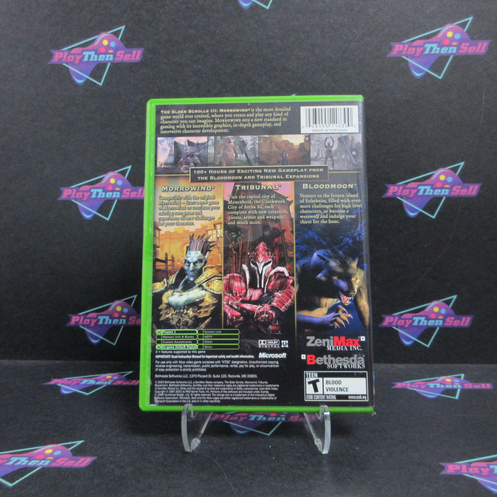 The Elder Scrolls III Morrowind GOTY Xbox PH Disc + Reg Card CIB - Excellent