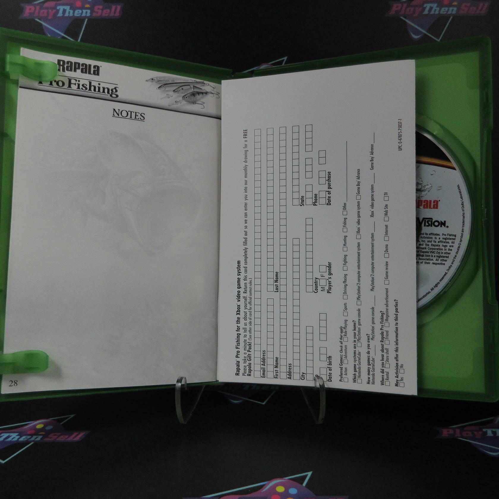 Rapalas Pro Fishing Xbox + Reg Card Complete - Excellent