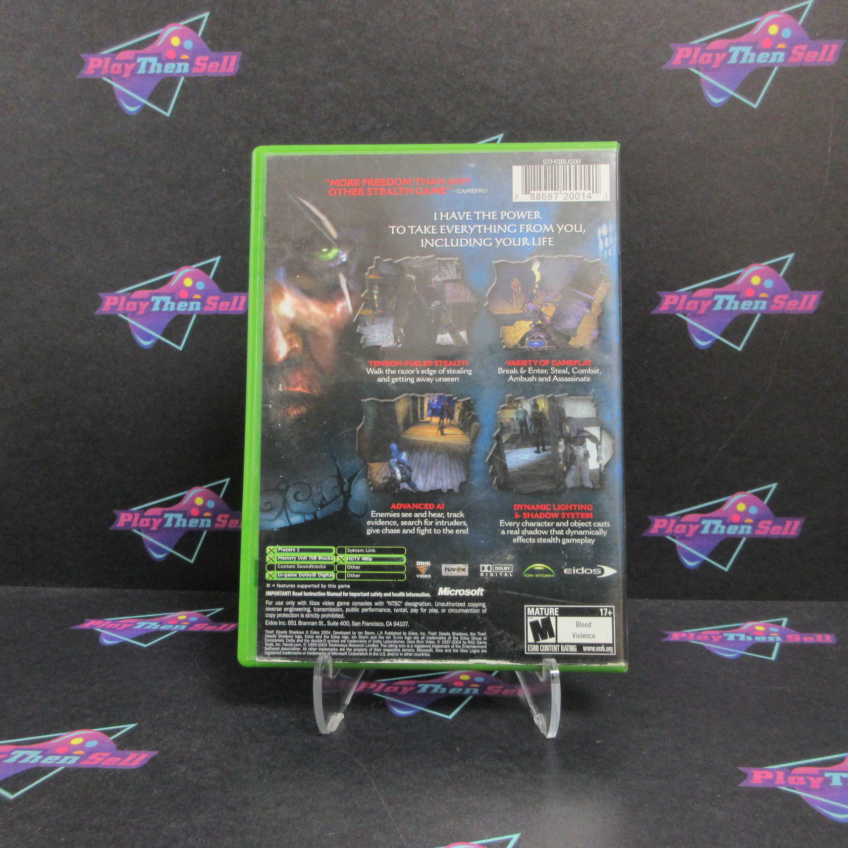 Thief Deadly Shadows Xbox AD + Reg Card Complete CIB - Very Good