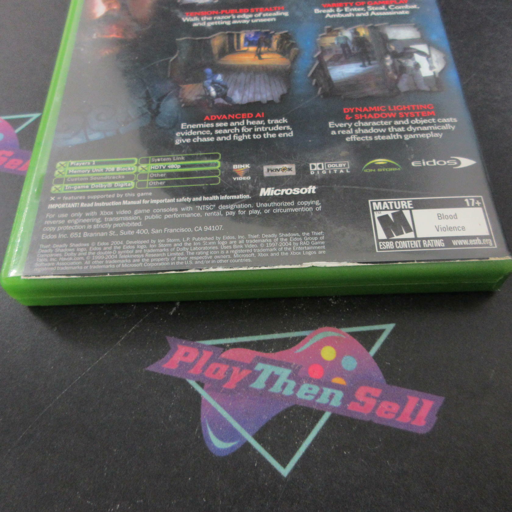 Thief Deadly Shadows Xbox AD + Reg Card Complete CIB - Very Good