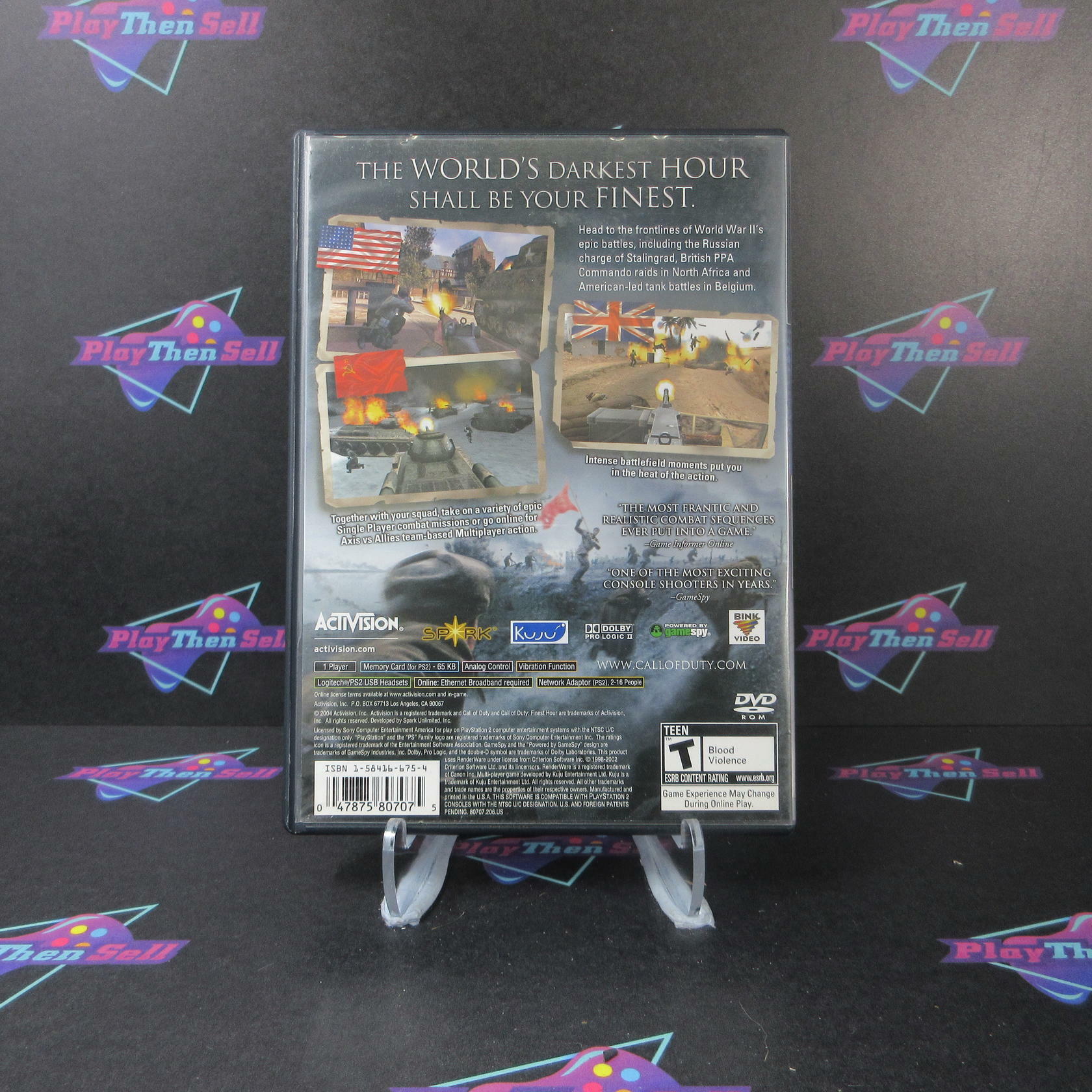 Call of Duty Finest Hour PS2 PlayStation 2 MD Complete CIB - Very Good