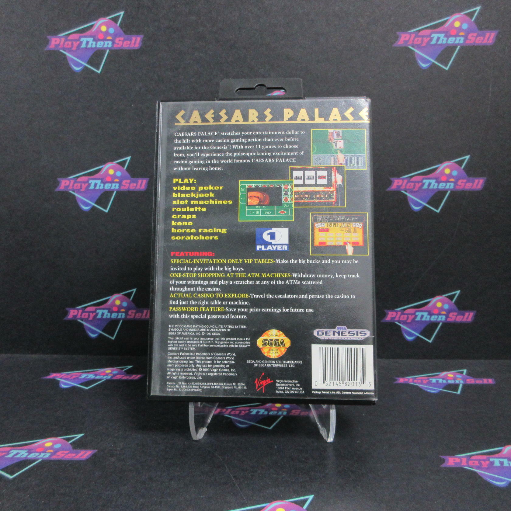 Caesars Palace Sega Genesis Boxed AD/MD Complete CIB - Very Good