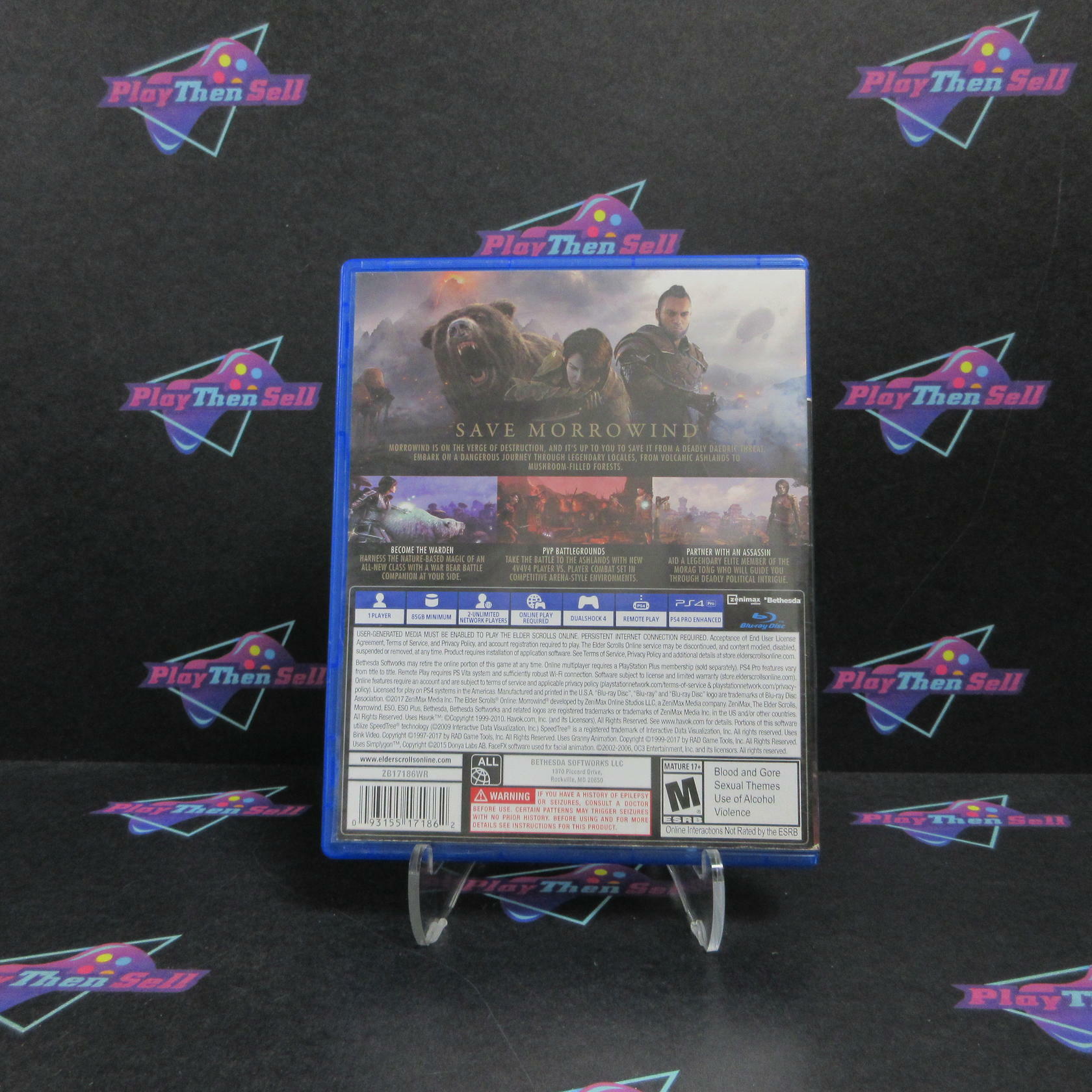 The Elder Scrolls Online Morrowind PS4 PlayStation 4 AD Complete CIB - Very Good