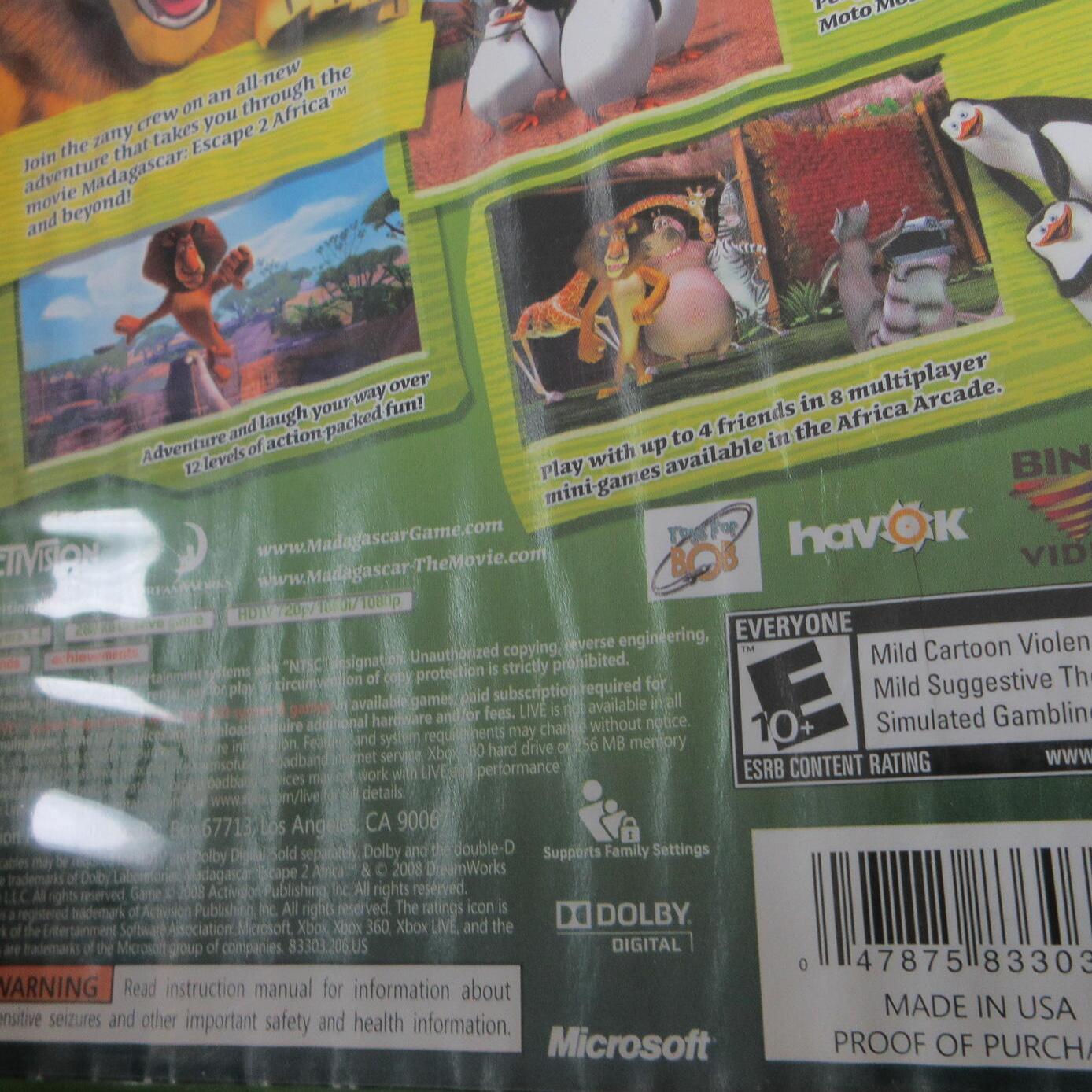 Madagascar Escape 2 Africa Xbox 360 AD Complete CIB - Very Good