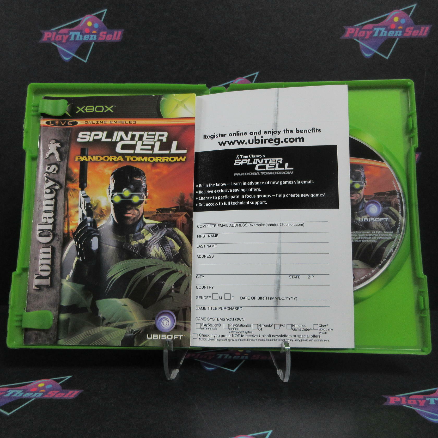 Tom Clancy's Splinter Cell Pandora Tomorrow Xbox MD + Reg Card Complete CIB - Very Good