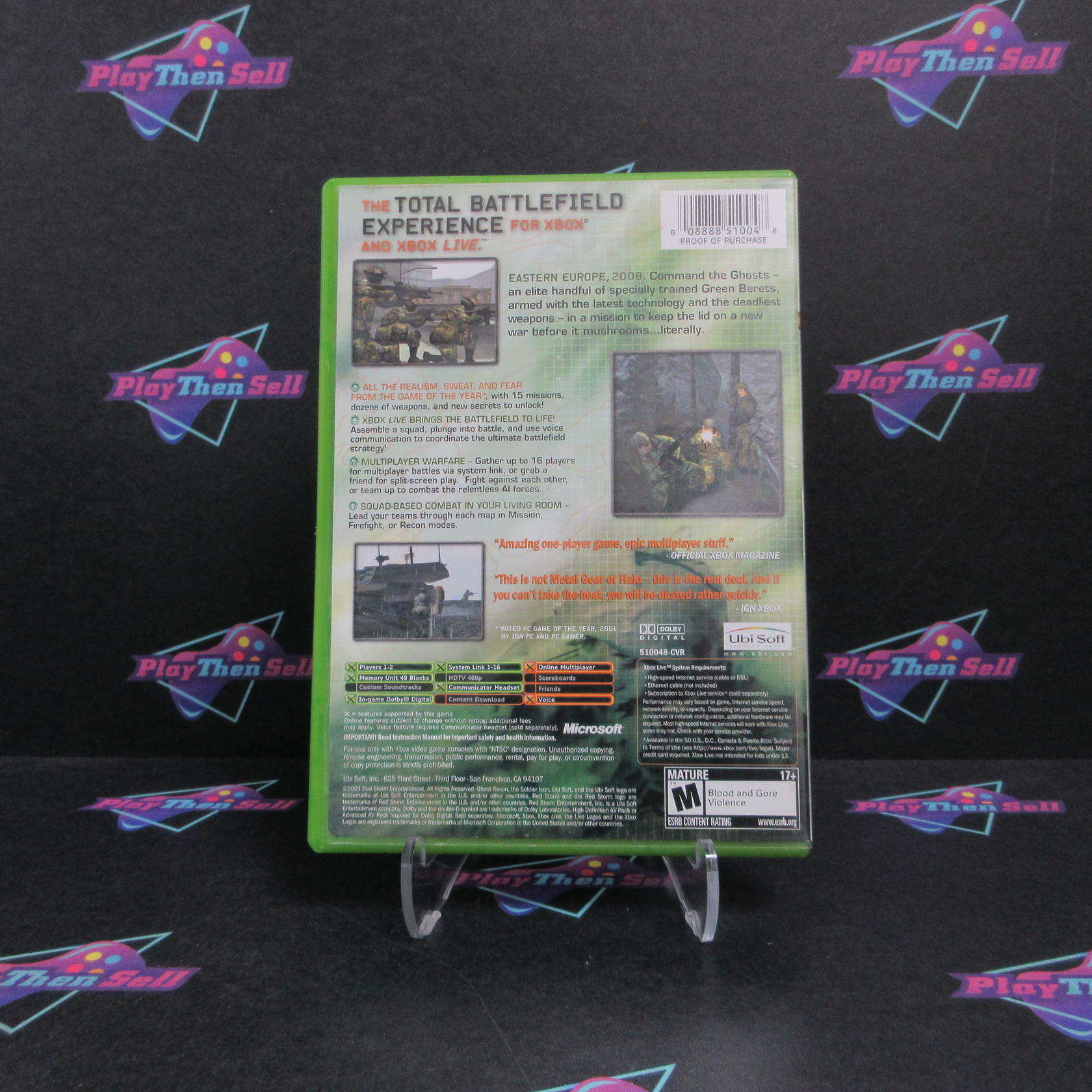 Tom Clancy's Ghost Recon Xbox PH AD/NM - Very Good