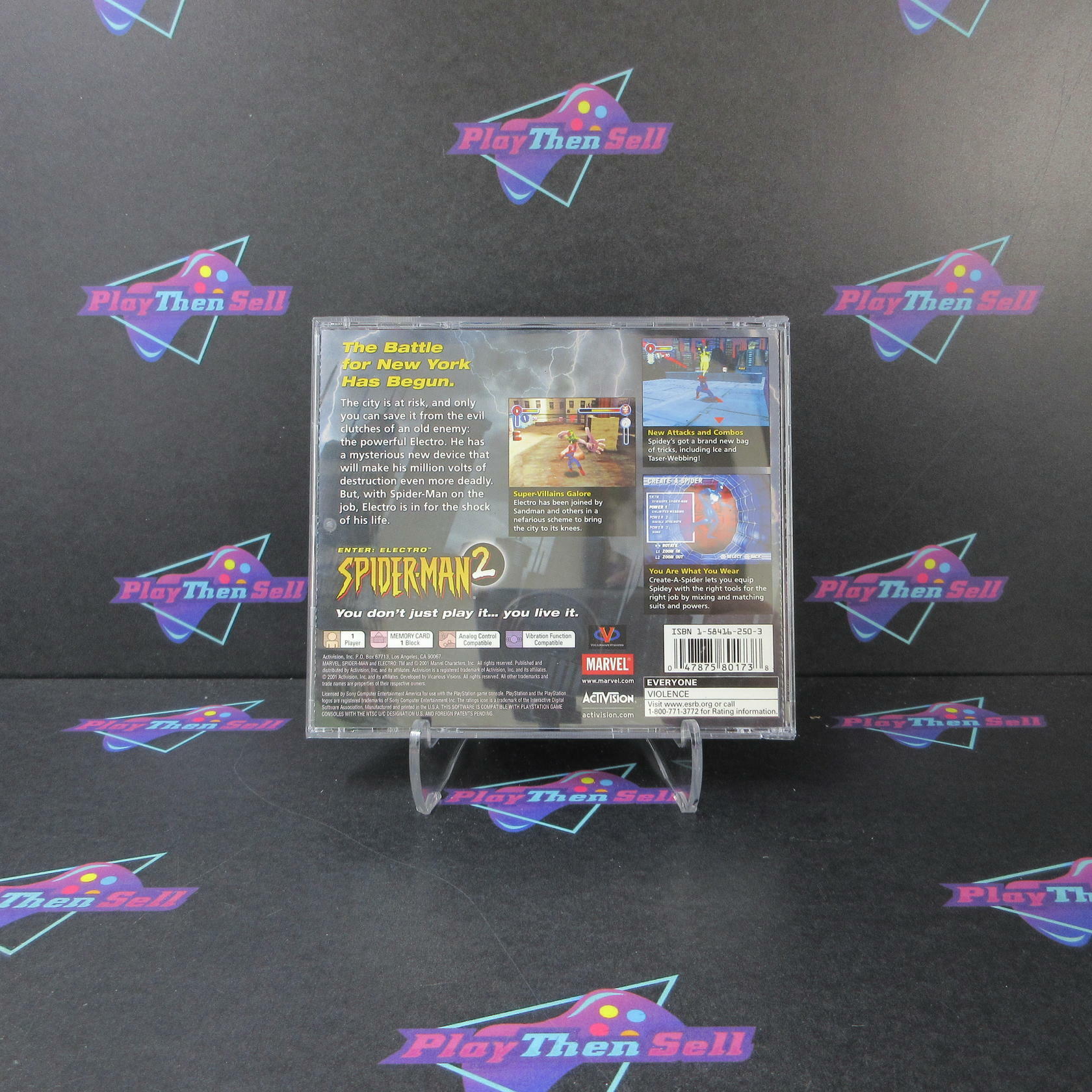 Spider-Man 2 Enter Electro PS1 PlayStation 1 + Reg Card Complete - Excellent