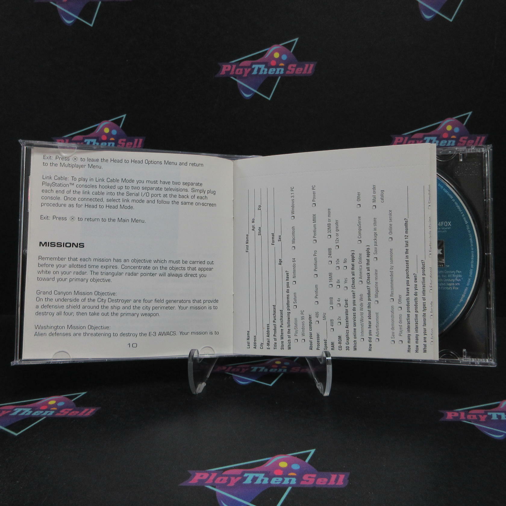 Independence Day PS1 PlayStation 1 MD + Reg Card Complete CIB - Very Good