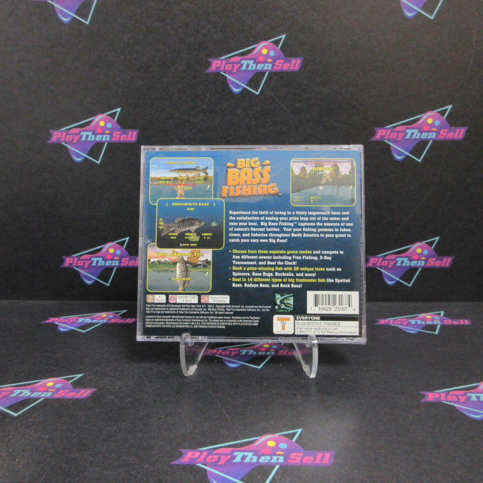 Big Bass Fishing PS1 PlayStation 1 MD + Reg Card Complete CIB - Very Good