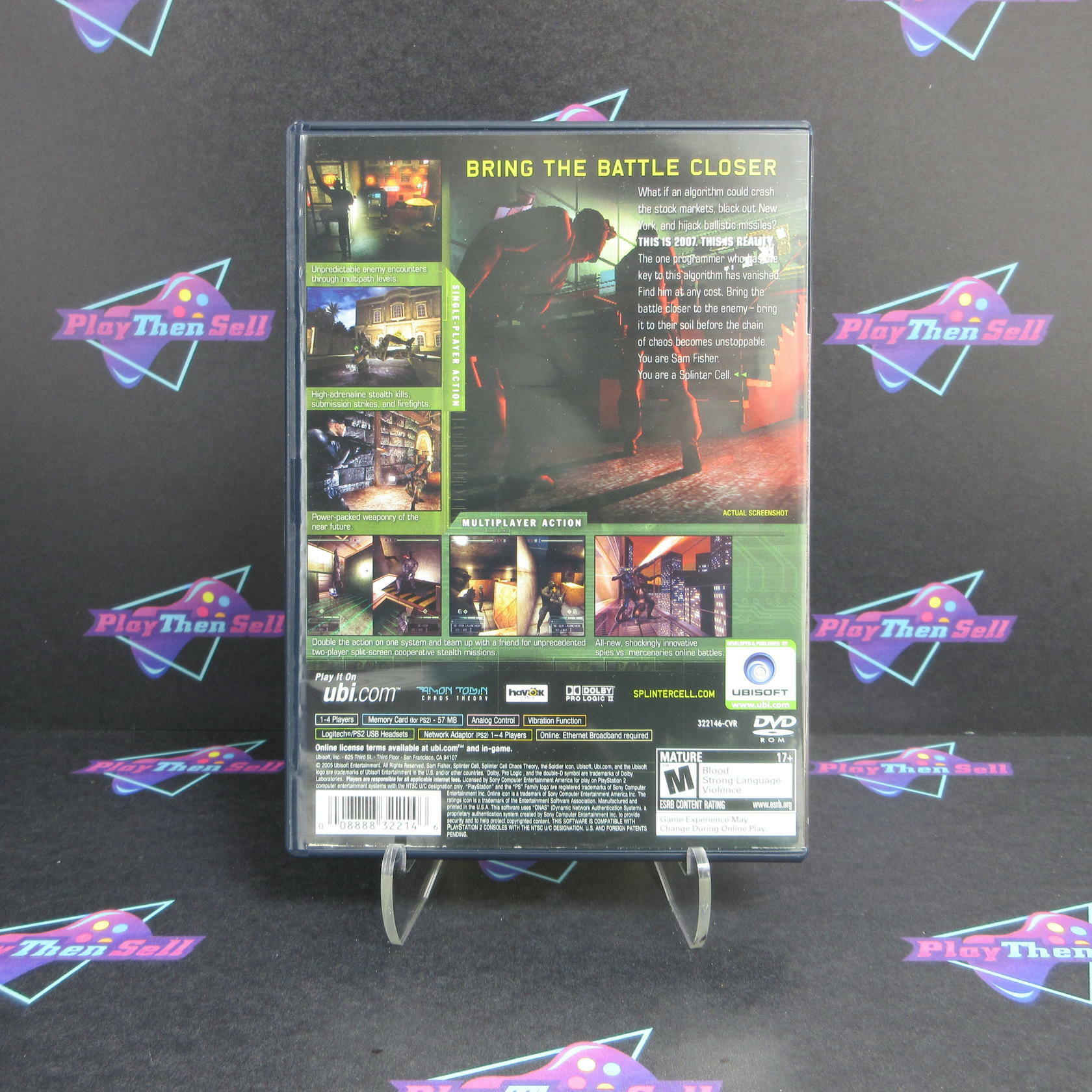 Tom Clancy's Splinter Cell Chaos Theory PS2 PlayStation 2 + Reg Card - Excellent