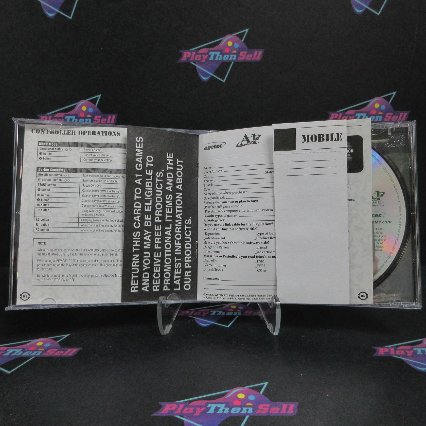 Mobile Armor PS1 PlayStation 1 + Reg Card Complete - Excellent