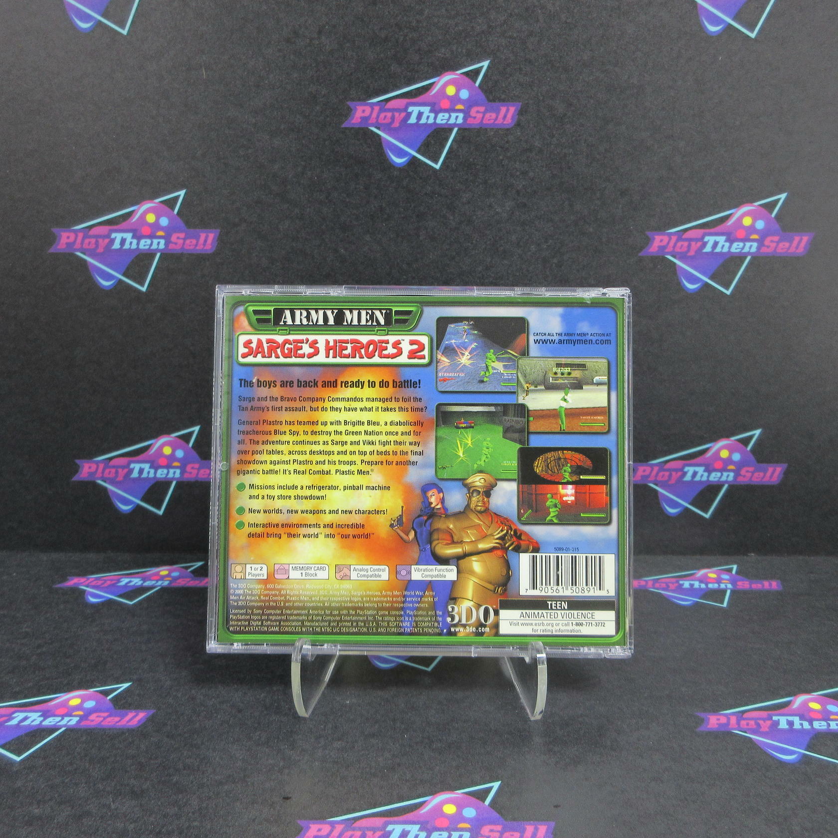 Army Men Sarge's Heroes 2 PS1 PlayStation 1 + Reg Card Complete - Excellent