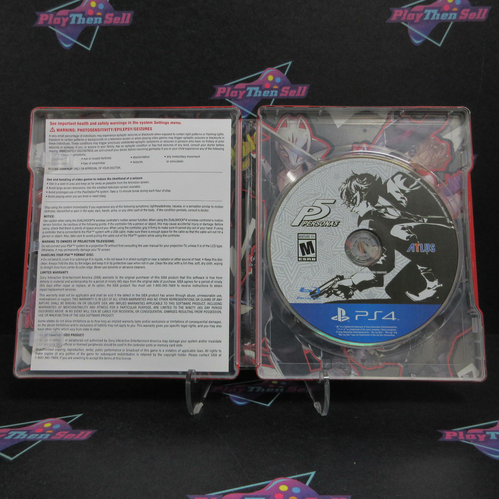 Persona 5 SteelBook PS4 PlayStation 4 + Sleeve Complete - Excellent