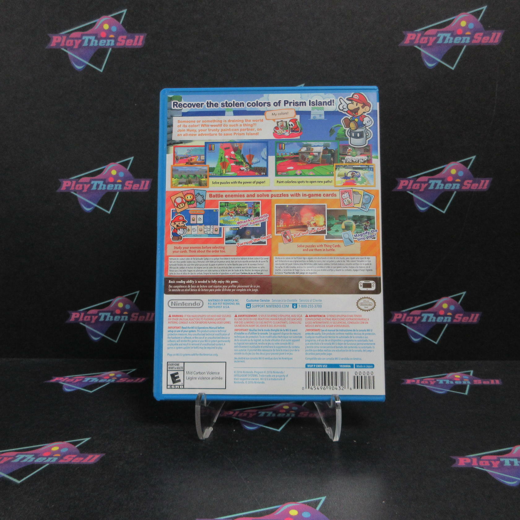 Paper Mario Color Splash Nintendo Wii U Complete - Refurbished