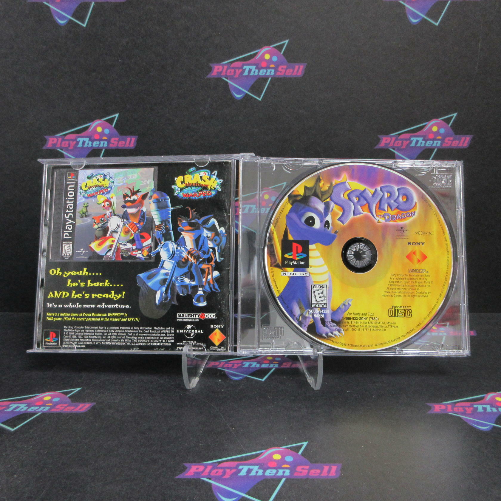 Spyro the Dragon PS1 PlayStation 1 AD No Back Art - Very Good