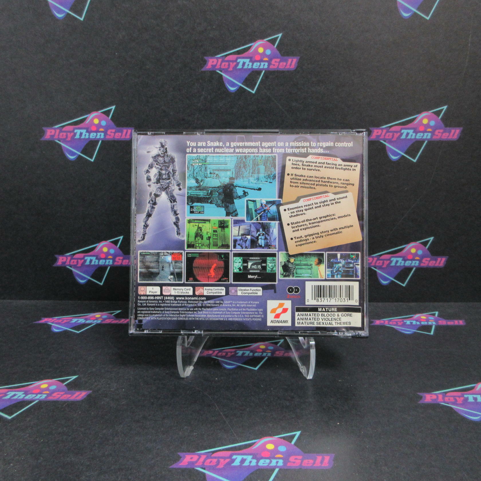 Metal Gear Solid PS1 PlayStation 1 + Reg Card Complete - Excellent