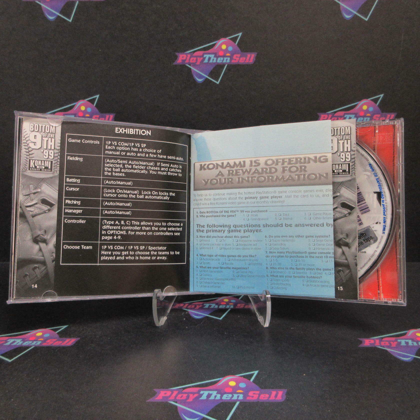 Bottom of the 9th '99 PS1 PlayStation 1 DD + Reg Card Complete CIB - Very Good