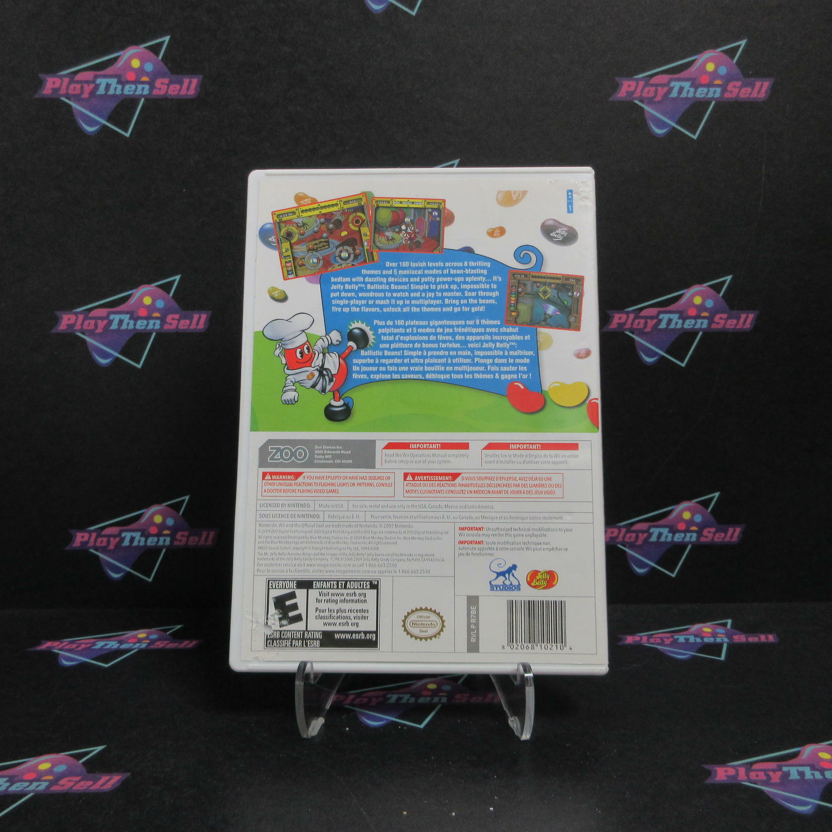 Jelly Belly Ballistic Beans Nintendo Wii AD Complete CIB - Very Good