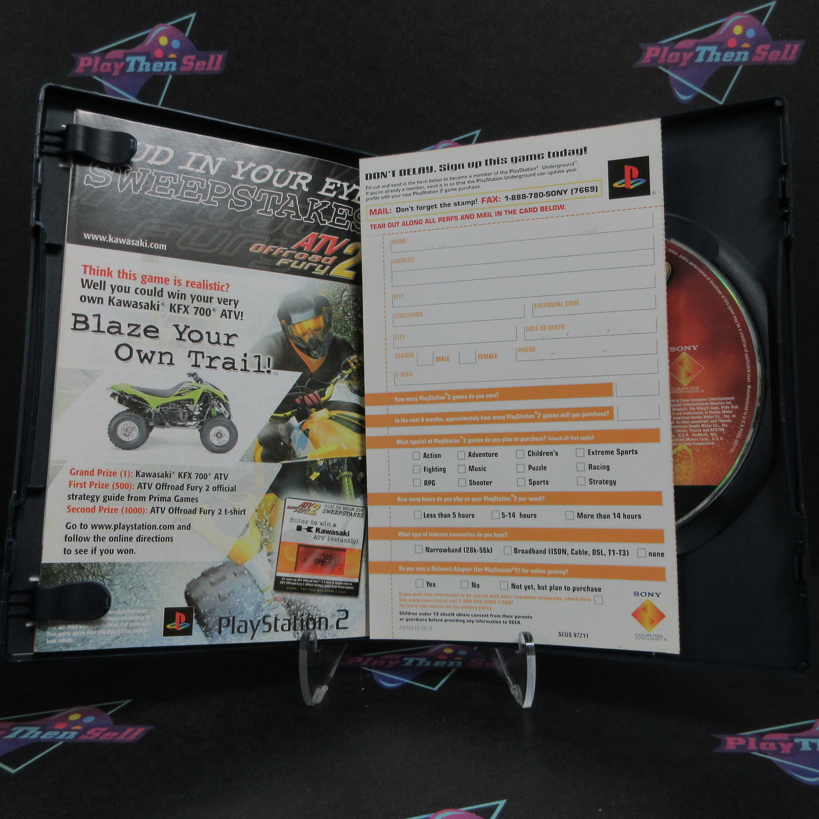 ATV Offroad Fury 2 PS2 PlayStation 2 MD + Reg Card Complete CIB - Very Good