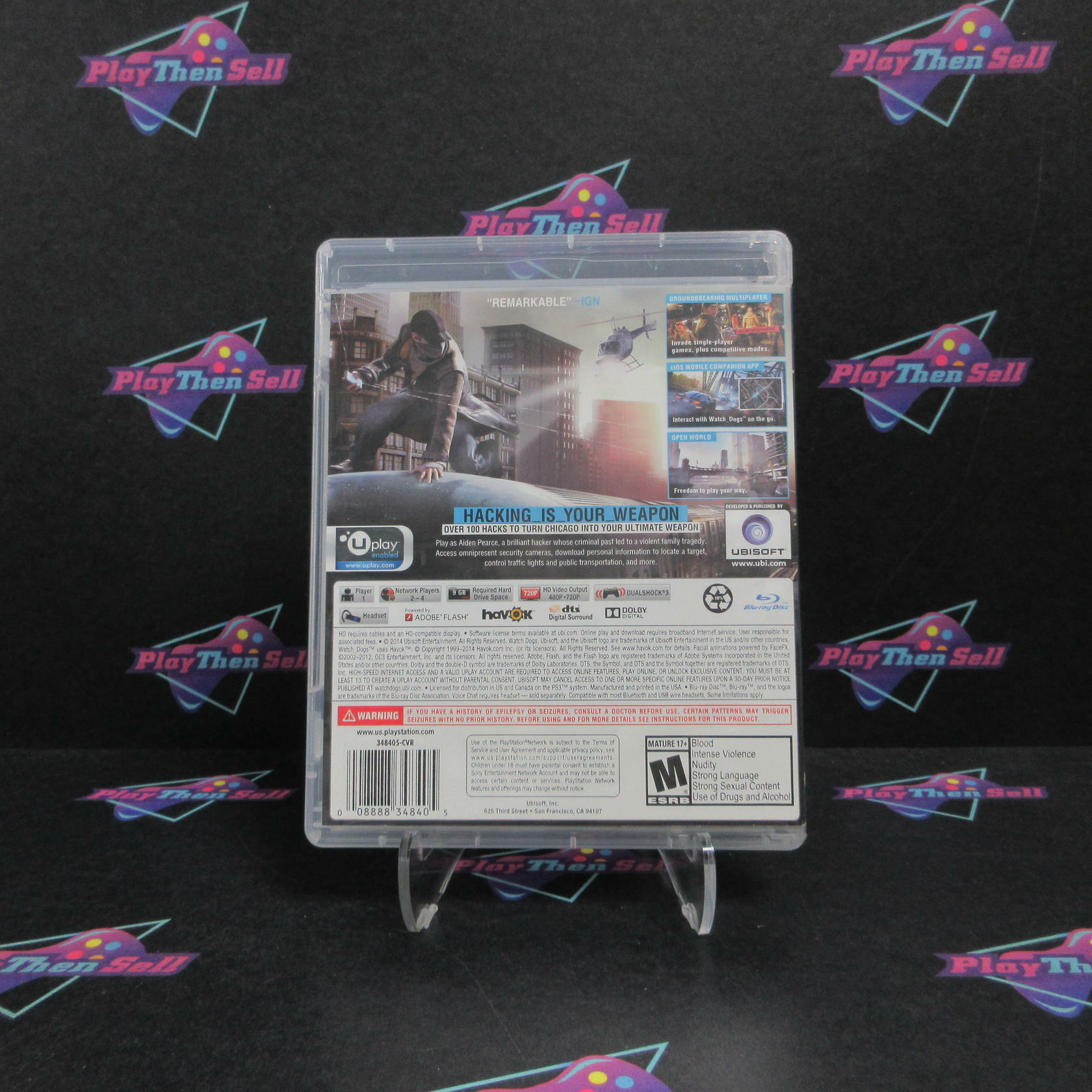 Watch Dogs Walmart Edition PS3 PlayStation 3 AD Complete CIB - Very Good