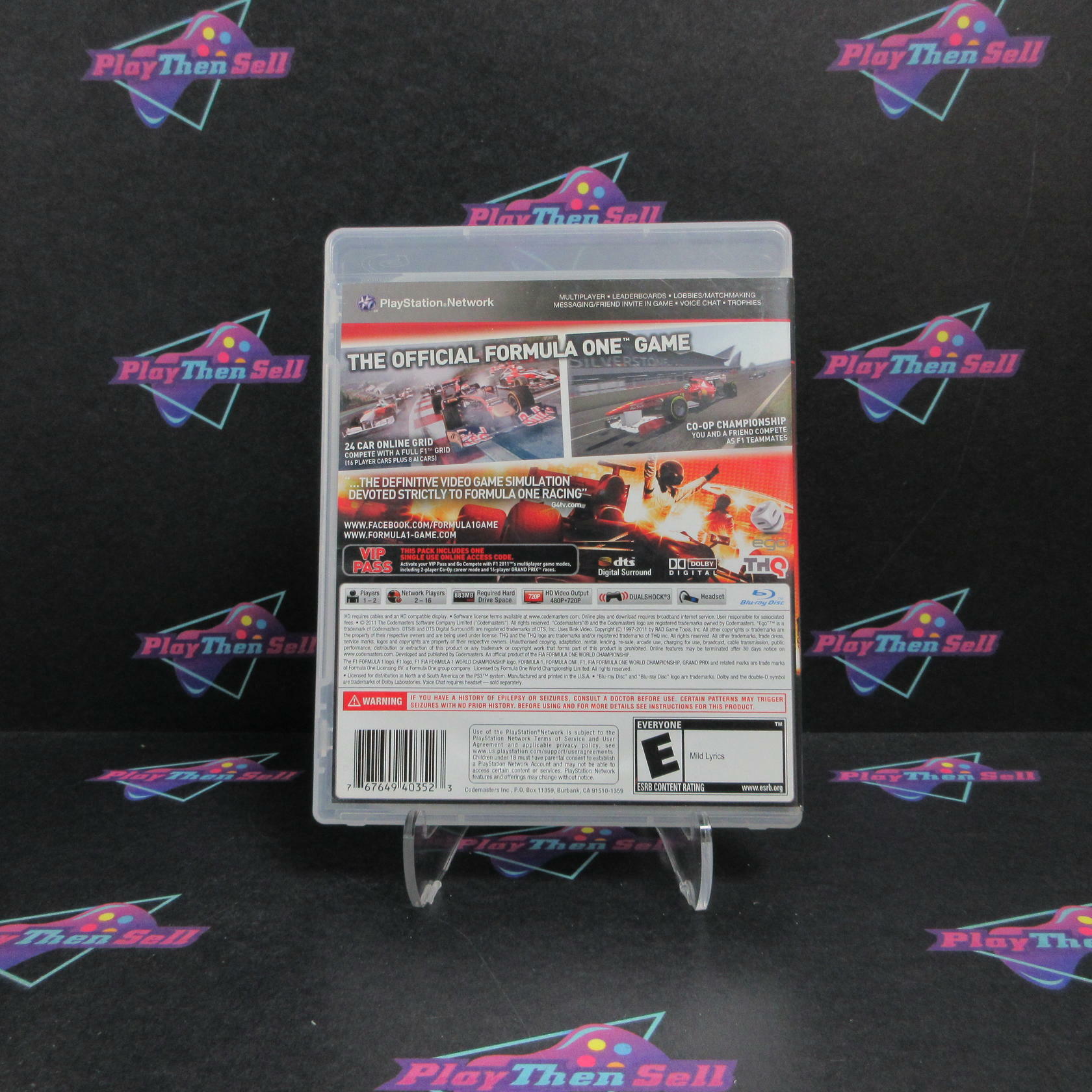 F1 2011 PS3 PlayStation 3 AD/NM - Very Good