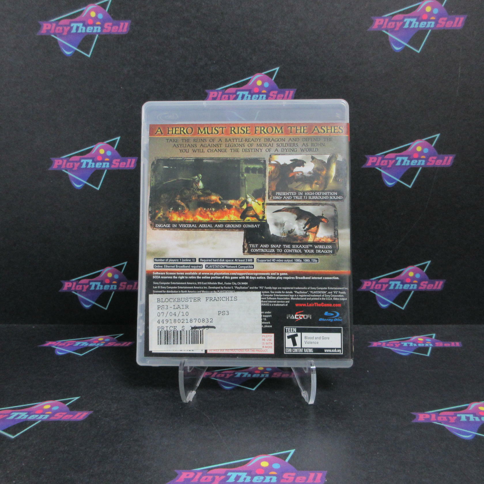 Lair PS3 PlayStation 3 AD/MD/DD + Reg Card Complete CIB - Very Good