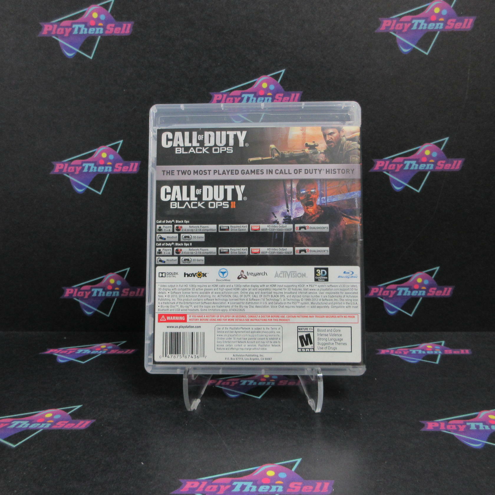 Call of Duty Black Ops 1 & 2 Combo Pack PS3 PlayStation 3 AD Complete CIB - Very Good