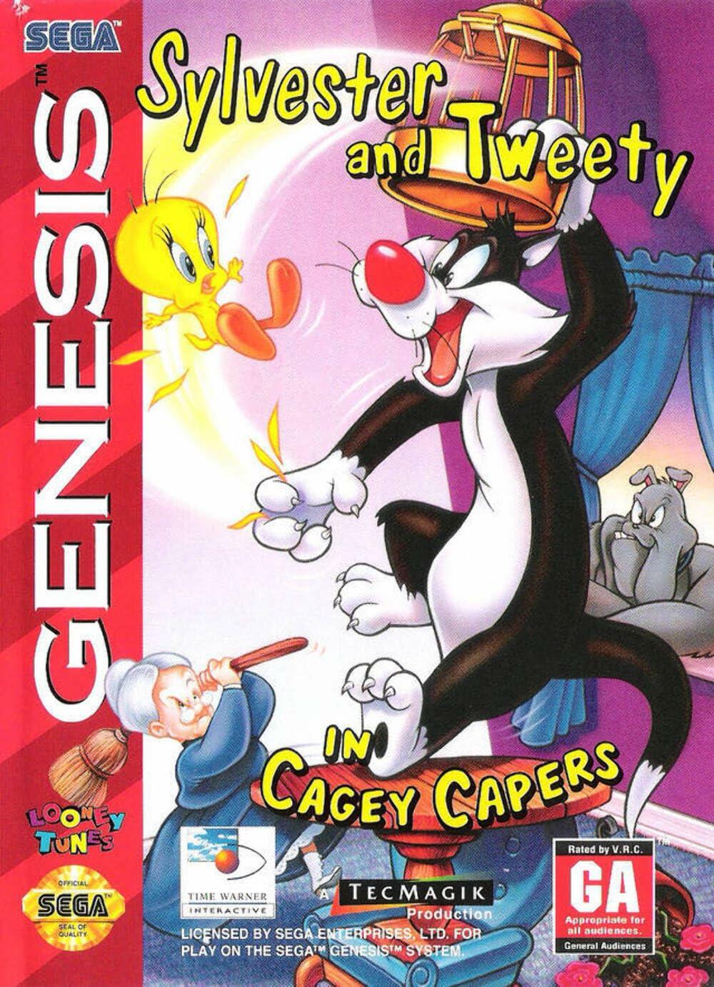 Sylvester & Tweety In Cagey Capers Sega Genesis + Poster Complete - Refurbished