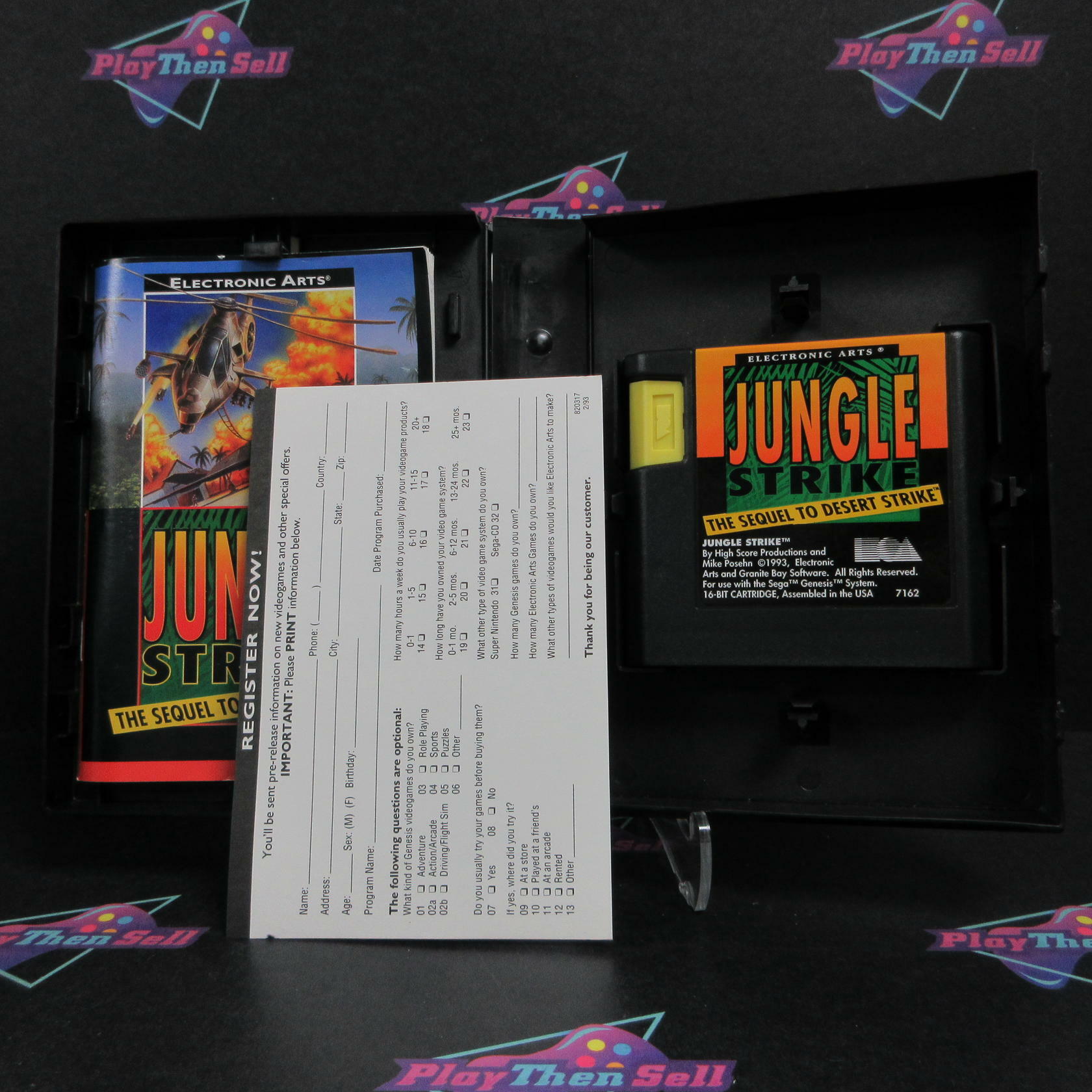 Jungle Strike Sega Genesis + Reg Card / Poster Complete - Refurbished
