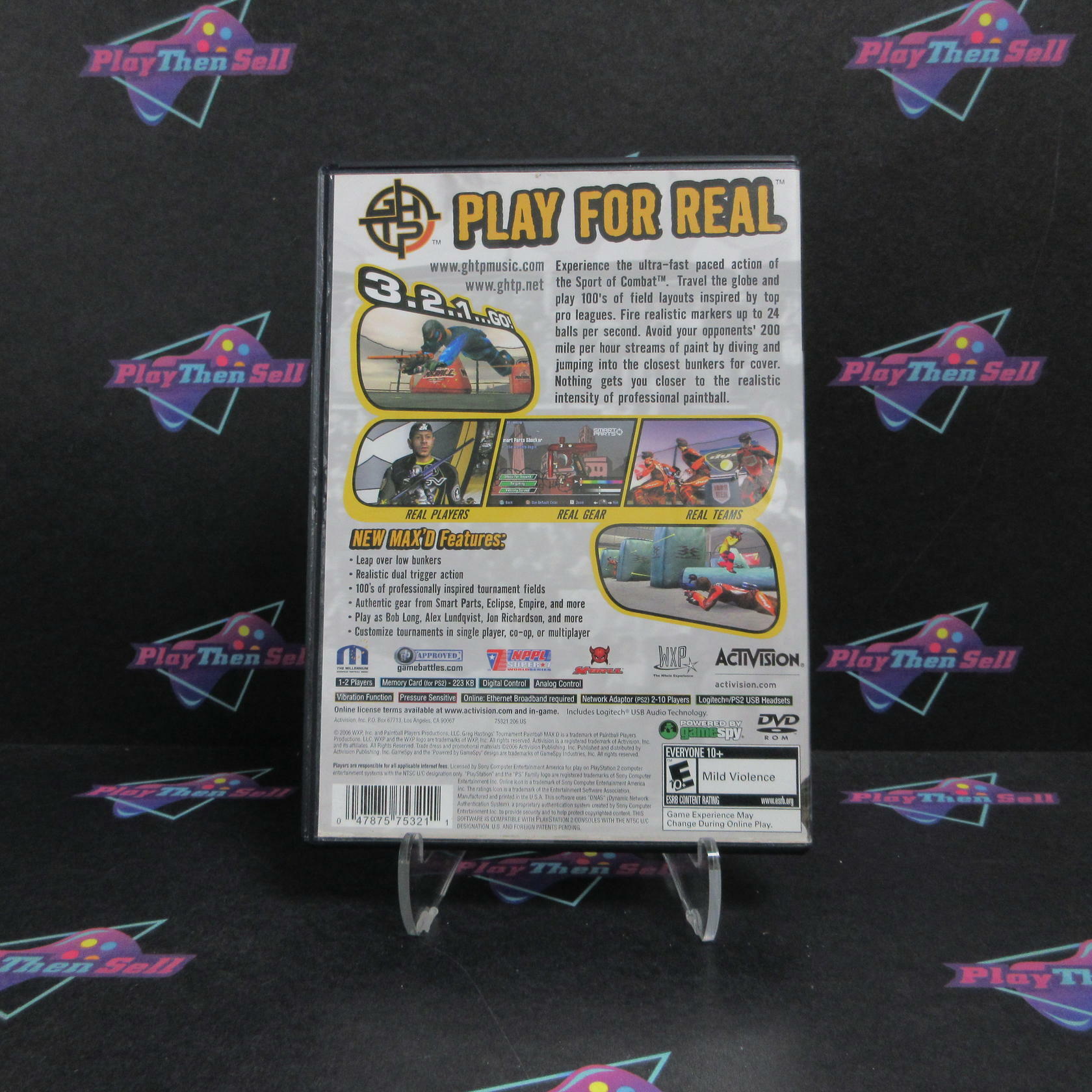 Greg Hastings' Tournament Paintball Max'D PS2 PlayStation 2 +Reg CIB - Refurbished