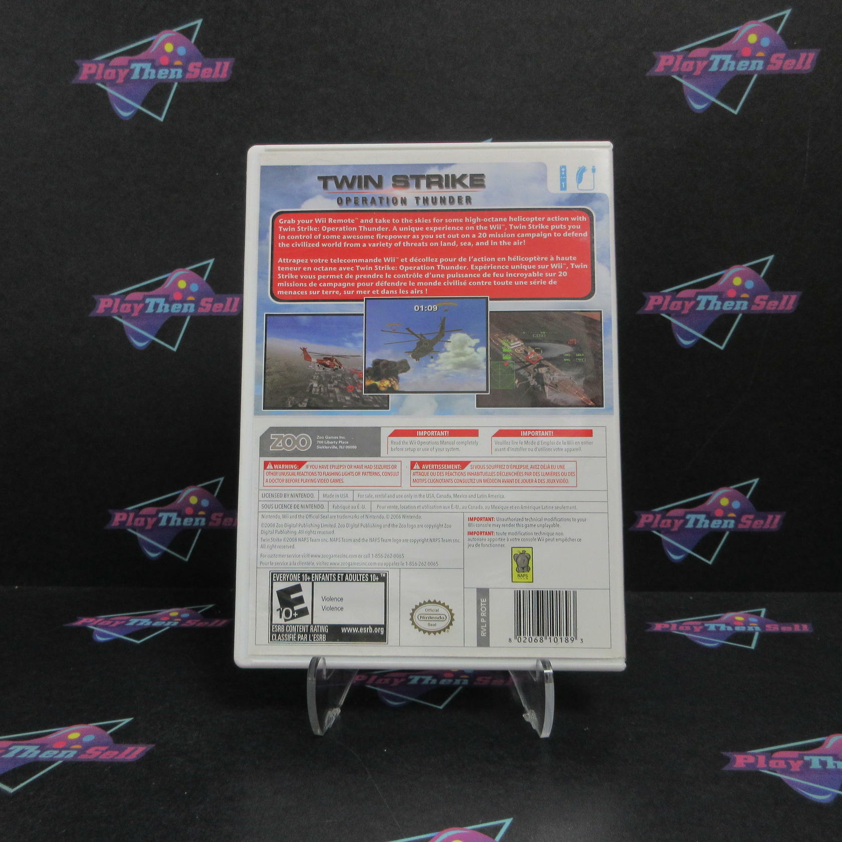 Twin Strike Operation Thunder Nintendo Wii AD Complete CIB - Very Good