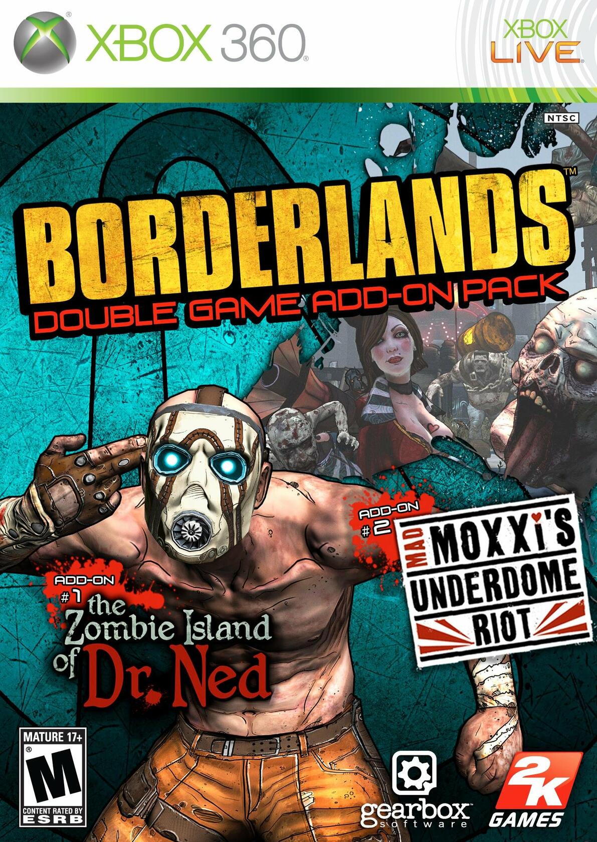 Borderlands Double Game Add-On Pack Xbox 360 AD Complete CIB - Very Good