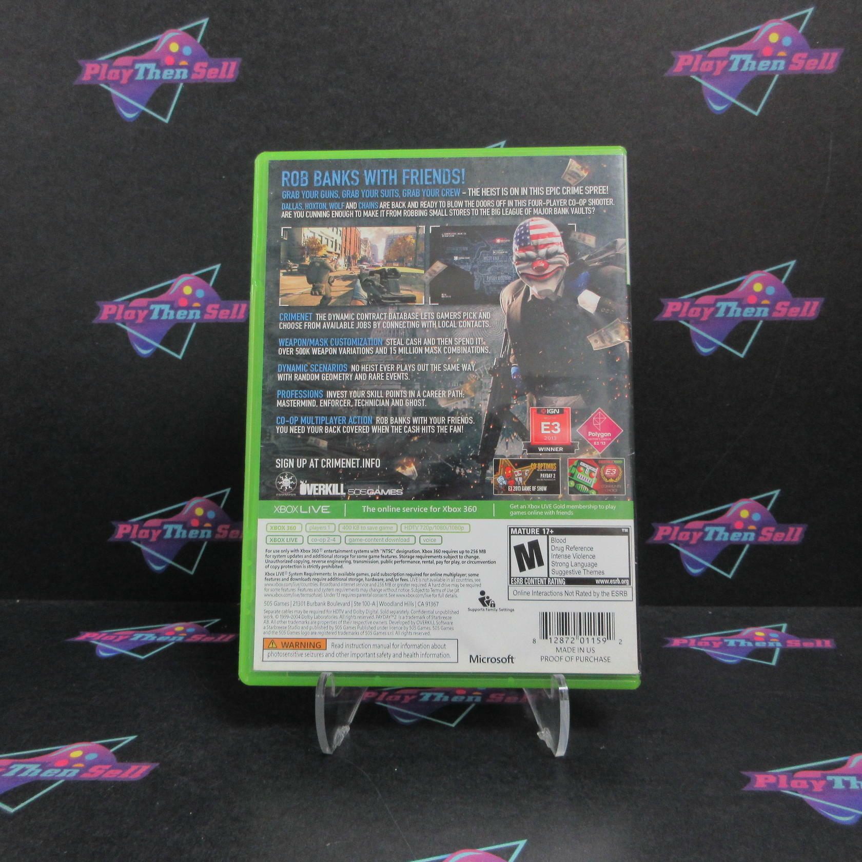 Payday 2 Xbox 360 AD/MD Complete CIB - Very Good