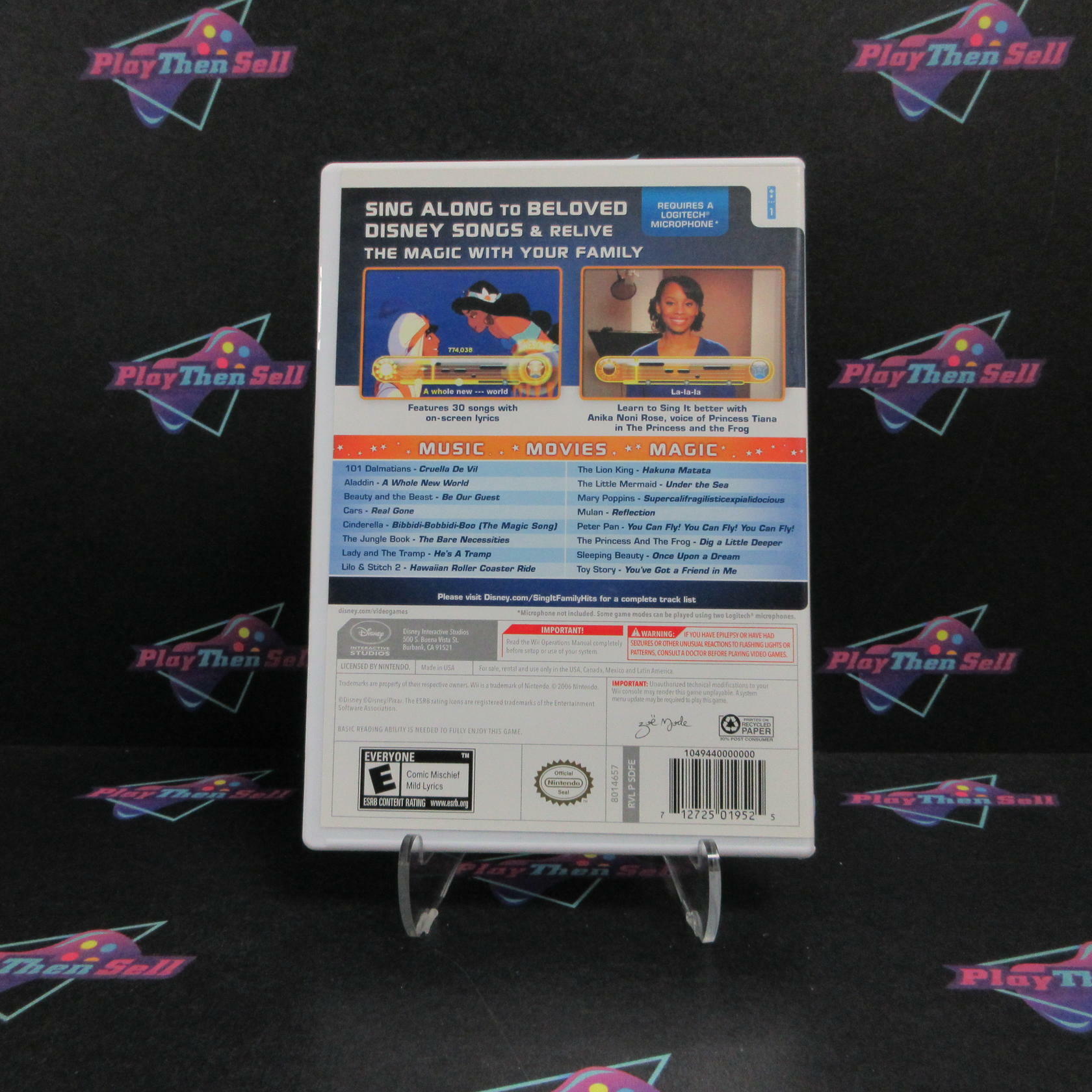 Disney Sing It Family Hits Nintendo Wii + Poster Complete - Refurbished