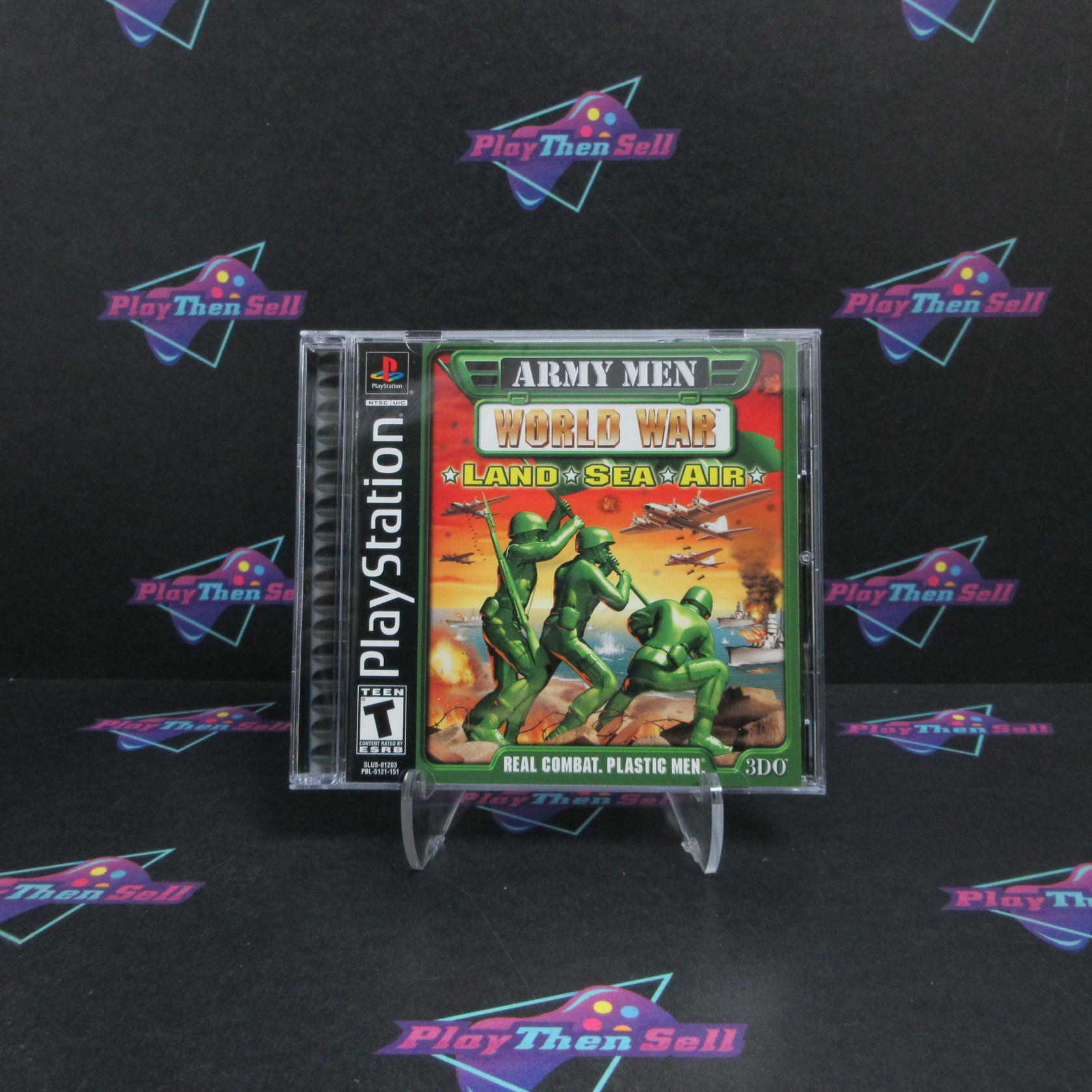 Army Men World War Land, Sea, and Air PS1 PlayStation 1 AD + Reg Card CIB - Very Good